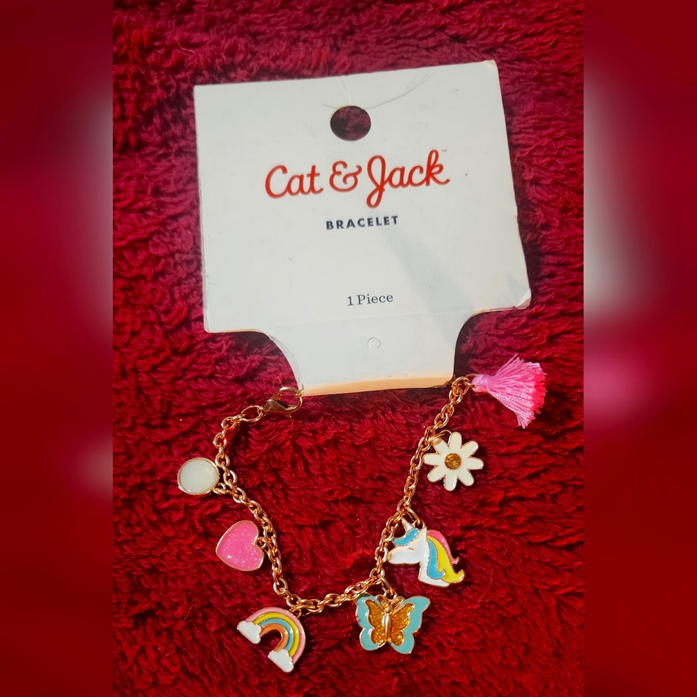 Cat & Jack Gold and Pink Butterfly Jewelry
